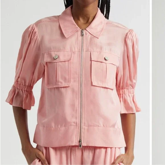 Cinq à Sept Holly Ruffle Sleeve JacketBlush NWT Size XS